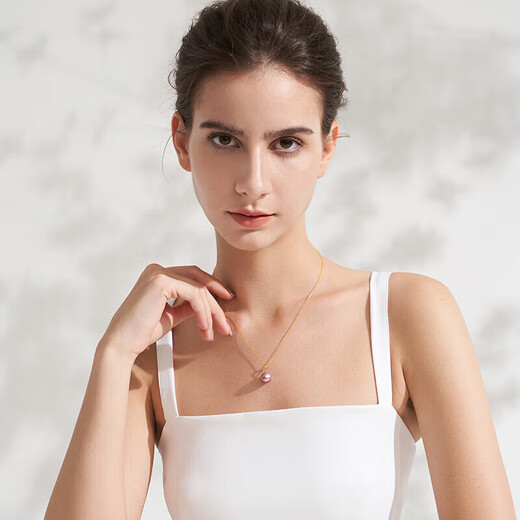 Tahitian Color Edison Pearl Pendant 11-12mm 18K Gold Freshwater Pearl Necklace Simple and Fashionable Gift for Mom