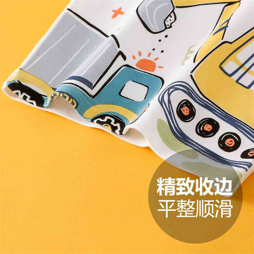 Duoxiluka children's bottoming shirt spring and autumn boys' long-sleeved T-shirt female baby T-shirt tops yellow molan excavator 100