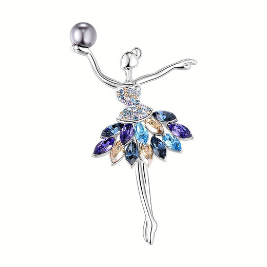 Camalon brand brooch, high-end women's light luxury brooch accessories, Korean style, fashion, cute little fairy, anti-exposure buckle, suit dress corsage, Christmas gift for girlfriend and wife, purple blue brooch + brand gift box