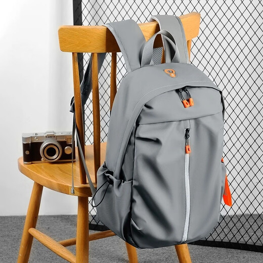Langfei Backpack Men's Backpack Large Capacity Travel Bag Junior High School High School College Student School Bag Computer Bag Business Travel Bag Classic Gray