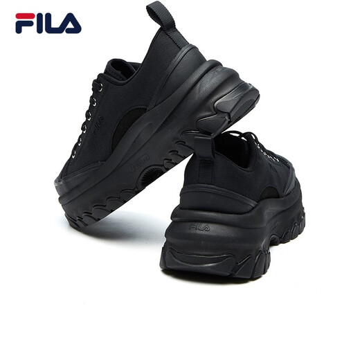 FILA Women's Canvas Shoes LAVA Fat Fat Sole Thick High Sole Increased Shoes Canvas Shoes Casual Shoes Black-BK 38.5