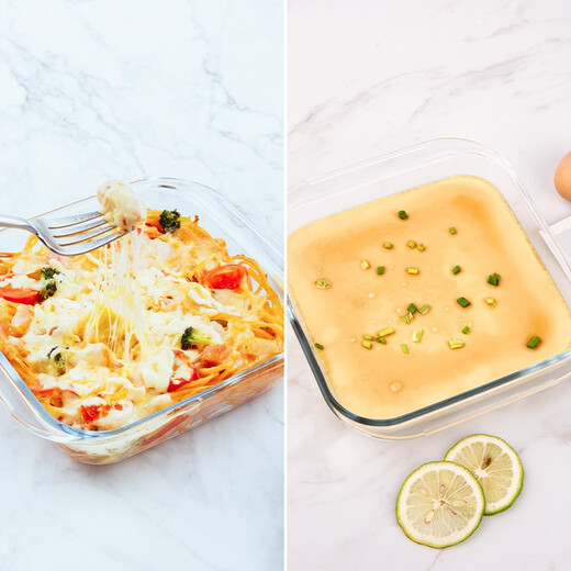 FOR BAKE square glass baking pan, high borosilicate heat-resistant glass baking pan, microwave oven special dinner plate