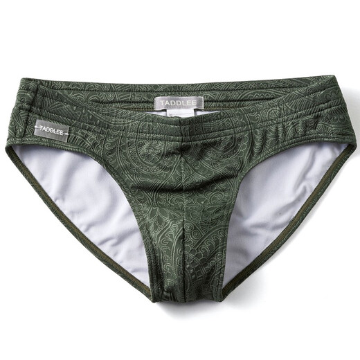 TADDLEE Men's Swimming Briefs Fitness Sports Loose Large Size Men's Swimming Shorts Casual Beach Men's Briefs Green XL 155-190cm 77.5-85kg