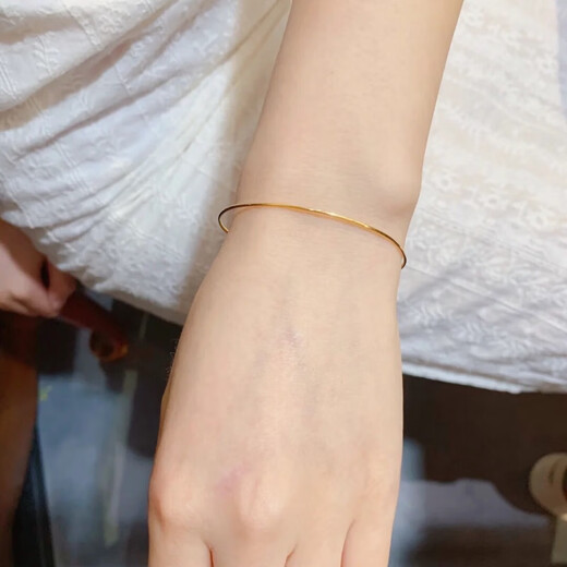 Fat Donglai's same K gold thin bracelet, niche handmade American 14K gold-filled niche design for women, simple gold-filled bracelet, 14K gold-filled ultra-fine 0.5MM open bracelet, ultra-fine