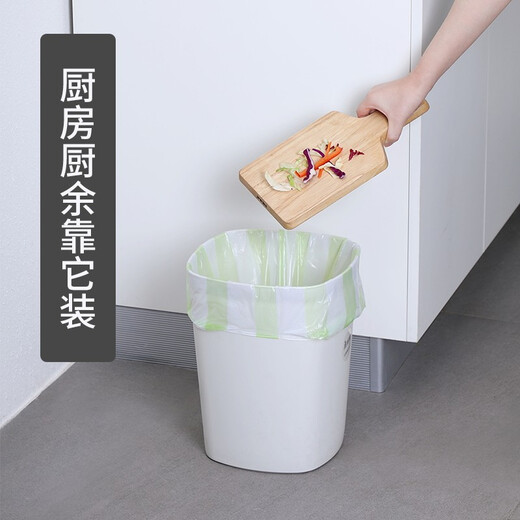 Meliya vest garbage bag green and white striped 45*55cm 60 pieces 1 wire point break household kitchen portable plastic bag