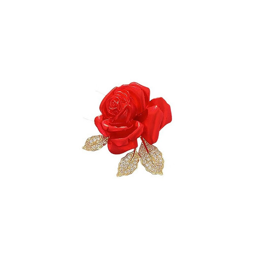 Mr. Ouyang's national style fashionable red rose brooch for women, exquisite retro corsage, temperament, flower coat brooch accessories, rose brooch A26-205