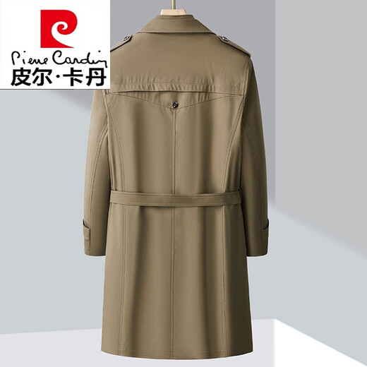 Pierre Cardin stand collar men's jacket thickened daddy mid-length down jacket with detachable lining windbreaker two-piece set Khaki 170/M 95-110Jin Jin is equal to 0.5 kg