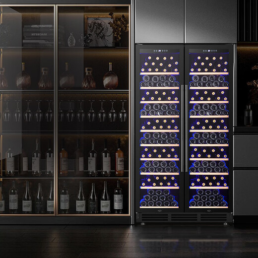 VINGARDE red wine cabinet, constant temperature wine cabinet, large capacity, double-door, built-in, air-cooled, frost-free wine cabinet for home living room, tea beverage, white wine, foreign wine, fruit freshness, refrigerated display cabinet, thick CH-710 full-layer cabinet, 1.91 meters high, 710L