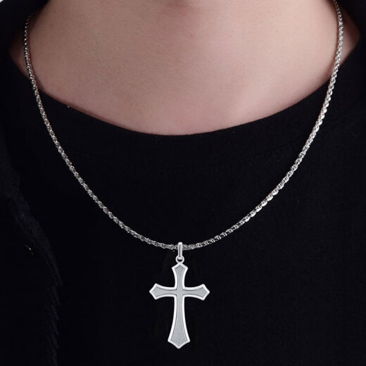 Jin Yixin platinum pendant men's PT950 platinum pendant cross platinum pendant men's and women's necklace platinum jewelry platinum pendant weighs about 4.1 grams