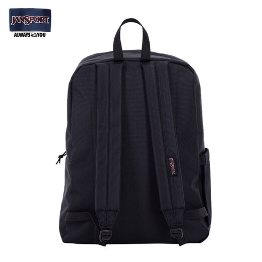JANSPORT Jasper School Bag Lightweight Backpack Men's and Women's Travel Bag Simple Backpack Computer Bag Student Campus 4QUE008 Jazz Black-Side Bag + Compartment