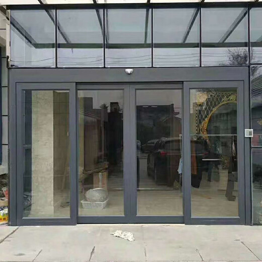 Guangzhou electric door glass door Haizhu glass electric sliding door manufacturer Conghua company glass door manufacturer yellow