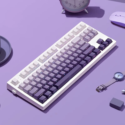 Belly spirit mk870pro blackberry side engraving mechanical keyboard Bluetooth wired wireless customized computer game silent office [three mode] white surface Pro + faint fragrance side engraving MX fast silver axis [trigger fast] 87 keys