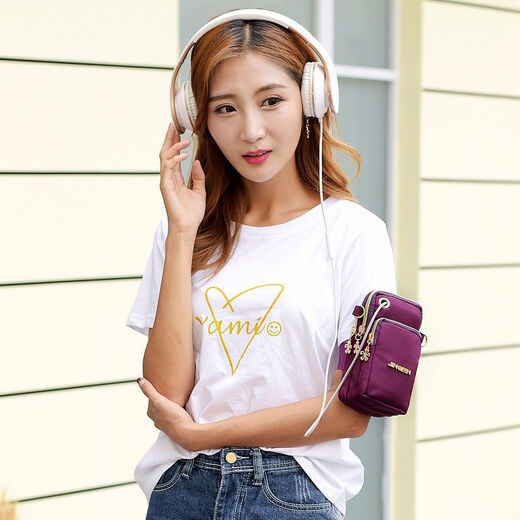 Bofu's new large-screen mobile phone bag, women's bag, coin purse, small backpack, waterproof nylon cloth arm bag, wrist bag, one-shoulder cross-body bag, burgundy