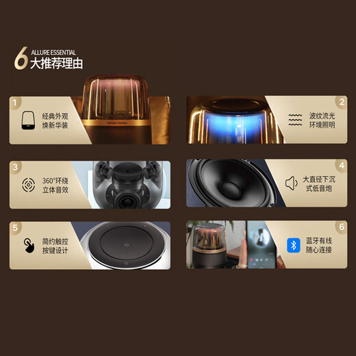 Harman/Kardon Music Obsidian Bluetooth Speaker Audio Computer Desktop Imitation Crystal Glaze 4th Generation Glaze 5th Generation National Subsidy Allure Essential Gift for Boys