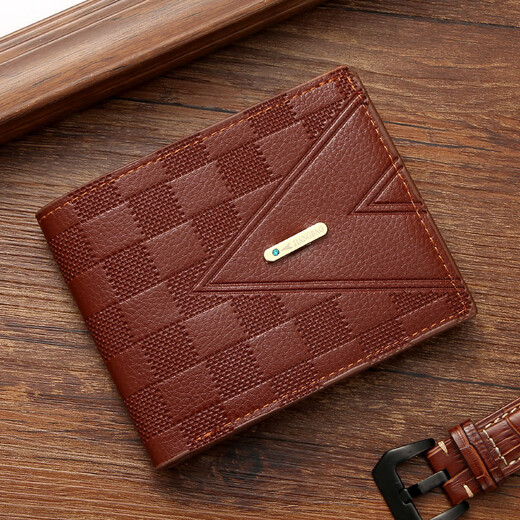 Flangmonet 2025 new men's wallet short business wallet youth horizontal multi-card slot wallet texture men's texture black