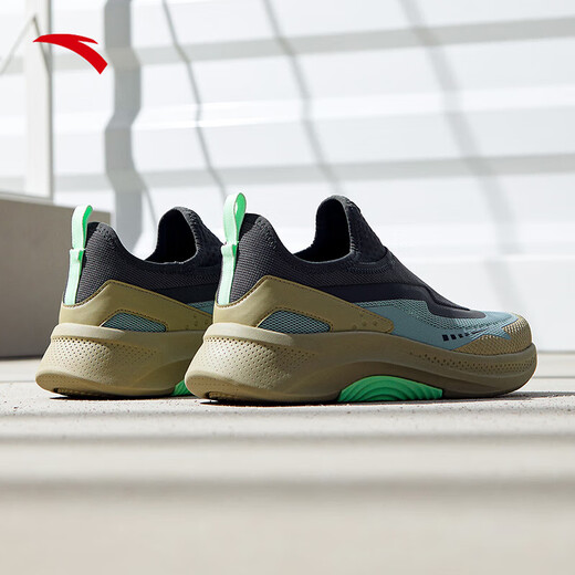 ANTA Slip on Men's Casual Shoes Comfortable, Breathable, Trendy Soft Sole Heightening Small Black Shoes Castle Gray/Fish Eye Blue/Toffee Yellow-5 42