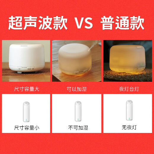 Millet Crispy Rice Ultrasonic Aromatherapy Machine Bedroom Essential Oil Aromatherapy Lamp Room Household Aromatherapy Humidifier Spray Electric Aromatherapy Incense Burner Warming Lamp Long Cylindrical 300ML + 5 Bottles of Essential Oils