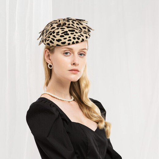 EE Winter New Original Design Australian Wool Top Hat Celebrity British Banquet Dress Hat Women Black M (56-58cm)