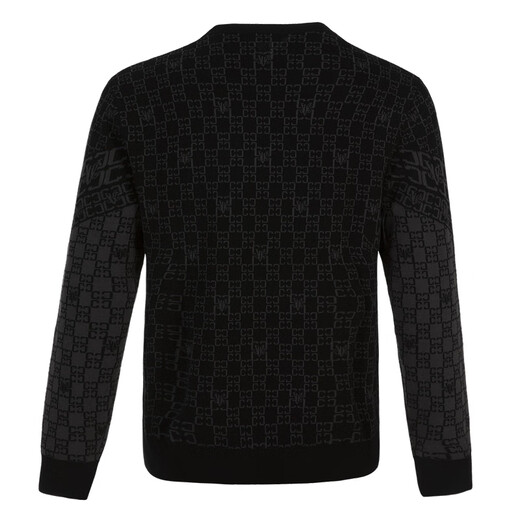 VJC autumn and winter men's new plaid wool long-sleeved sweater D24DC2731 black flower regular M 48