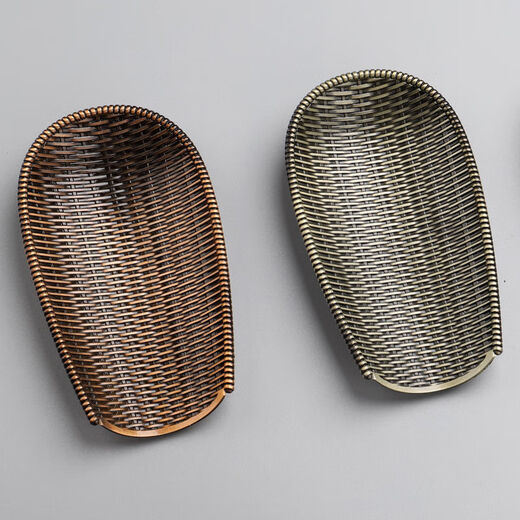 Jie Yun Cat Tea Ceremony Accessories Tea Lotus Creative Woven Teaspoon Tea Tea Pick Teaspoon Alloy Material Kung Fu Tea Tea Set Dustpan Tea Lotus (Including Tea Pick) + Tea Spoon Red