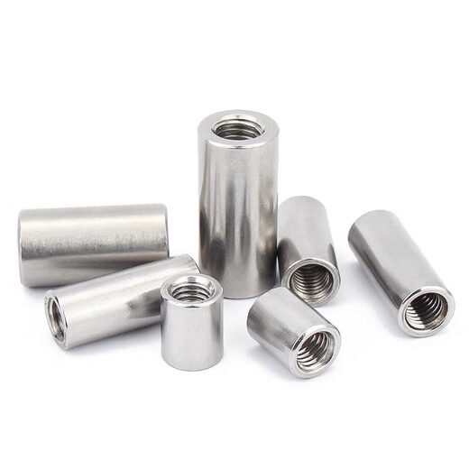 Jinchao 304 stainless steel extended thick high round nut through wire connection nut column screw joint welding high voltage screw nut M3* 5*10 (5 pieces) extended