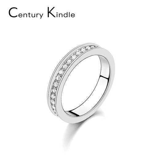 CENTURY& KINDLE baby's breath couple rings, a pair of rings with engraving, niche design, simple, fashionable and trendy birthday gift for girlfriend (white gold), plain circle + baby's breath, a pair, please note the color and ring number