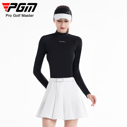 PGM高尔夫服装女装冰丝防晒打底衫上衣T恤夏季运动 YF677-黑色【上衣】【冰丝】 M