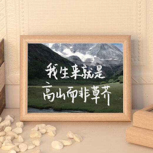 Ye Yu is suitable for inspirational text, calligraphy, table setting, photo frame, creative student desktop decoration, jewelry, friends and classmates, DIY small gifts, life is a wilderness, not a track, 10 inches