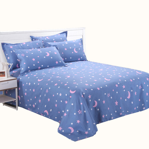 Thick bed sheet single piece pure cotton twill 1.5m 1.8m2.0 double bed single dormitory sheet 100% cotton light purple dandelion 1.8m bed 2.5x2.3m