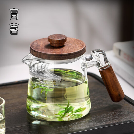 Gaoming Crescent Tea Filter Fair Cup High Borosilicate Transparent Glass Male Cup Tea Divider High Temperature Resistant Tea Cup Tea Set Accessories Small Shengyue Male Cup 400ml + Lid