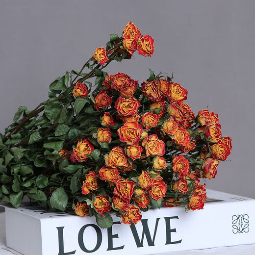 AIMAN Chinese Valentine's Day gift Yunnan multi-head dried rose bouquet rose gift shooting props decoration real flowers 10 pieces of single head treasure and a bouquet with flowers