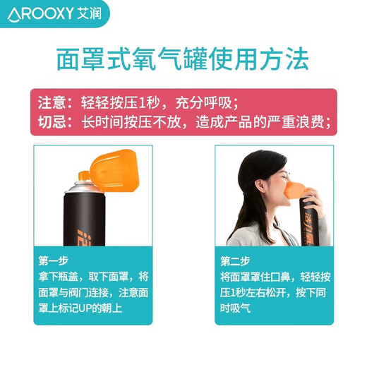 Airun German Linde Gas Pregnancy Oxygen Oxygen Cylinder Portable Oxygen Concentrator Oxygen Bag Can Special for Pregnant Women Oxygen Breathing Experience Model 1 Bottle 1000ml (Mask Type)