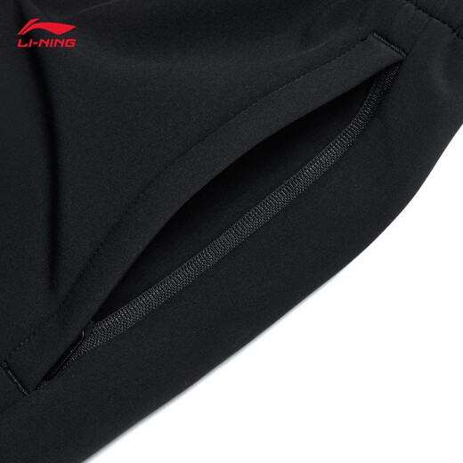 Li Ning K velvet warm windproof and water repellent sports pants men's fitness series new leggings sports pants velvet black-1 M