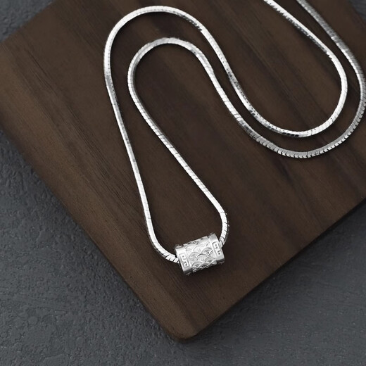 Qiuyu sterling silver necklace men's snake bone chain koi pendant clavicle chain silver chain versatile trendy gift for boyfriend koi pendant + snake bone chain about 50cm