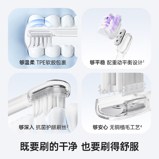 Laifen Electric Toothbrush Officially Equipped with Cushioning Brush Head Standard Gum Protection Model 6 Pack