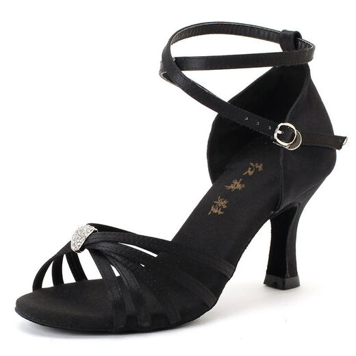Rote Tanzschuhe 12190 Lateinschuhe Yingpu High Satin Cross Style Tanz Indoor Cha Cha Rumba Übungsschuhe Schwarz 35