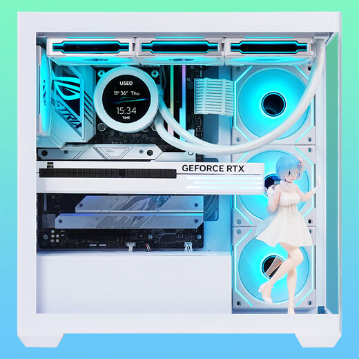 先马（SAMA）幻境界白色 游戏电脑海景房机箱 270°全景/双面玻璃/快拆设计/支持ATX主板/360水冷位/10风扇位