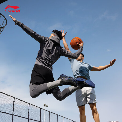 Li Ning Blade 4 V2丨Basketball Shoes Men's Breathable Mesh Low-top Support Stable Actual Competition Shoes Obsidian Dark Night Black-8 45