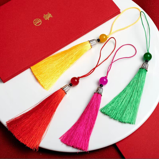 Mengkeduo tassel tassels, antique style hanging tassels, placket decoration materials, classical bookmarks, fan pendants, ethnic style accessories diy accessories, tassel tassels, red 10 pieces