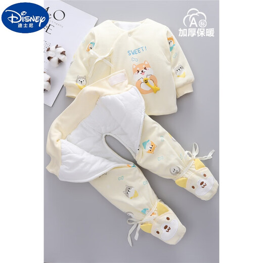 Disney nouveau-né des vêtements pour bébé 0-2 mois 3 printemps 6 vêtements de coton emballent l'automne épais d'hiver et l'hiver Baby Split Set [doux et gluant moyen et épais] H826 Pink Taille 52: 0-3 mois bébé