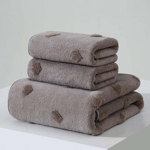 
OIVFNDQN coral fluff towel large bath towel larger thick absorbent soft quick-drying adult towel bath towel coral fluff 9227-Purple towel 35*75CM