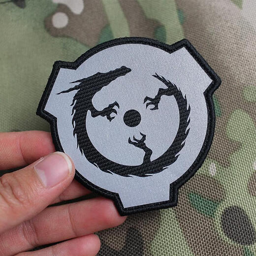 Xulixing SCP Foundation Mobile Task Force Logo Reflective Velcro Badge Morale Badge Personalized Armband Badge Backpack Sticker Nine-tailed Fox