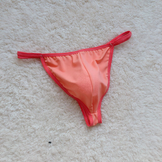 Junjunjia men's underwear thong trend new sexy ice silk breathable thin bag underwear men's plus size black men's one size