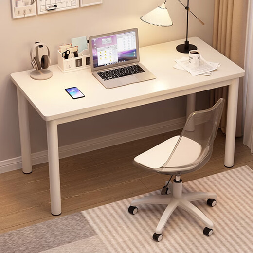 Wooden bottle thickened computer desk bedroom home simple student writing desk study desk rental room office small table thick round table legs 80*40*74cm