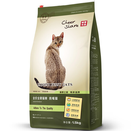 畅享优品（cheershare ）挑嘴猫粮幼猫成猫营养护泌尿全期天然粮1.5kg 1.5kg