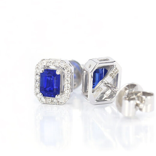 Haikai earrings for women, royal blue gemstone earrings, luxury jewelry, Chinese Valentine's Day gift for wife, girlfriend, sapphire diamond earrings