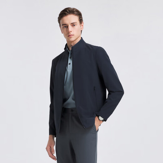 YOUNGOR 25 new business stand collar stretch short men's jacket gray blue M (170/92A)