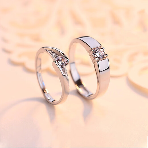 MZMZ Eternal Love Platinum Couple Ring PT950 Platinum Pair of Rings Wedding Valentine's Day Birthday Gift for Girlfriend and Wife Light Luxury Style - Local Warehouse Next Day Delivery Men's Style