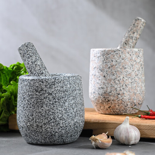 Yaofeng natural household garlic masher stone garlic mortar mash jar grinder natural stone garlic masher grinder polished sesame white large water drop + lid