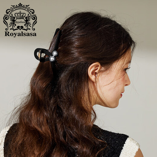 Royal sasa imitation pearl clip women's back of the head lazy style shark clip high-end hair clip temperament hair accessories